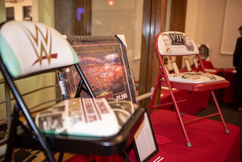 WWF memorabilia in the silent auction at the 2022 Bread of Life Benefit